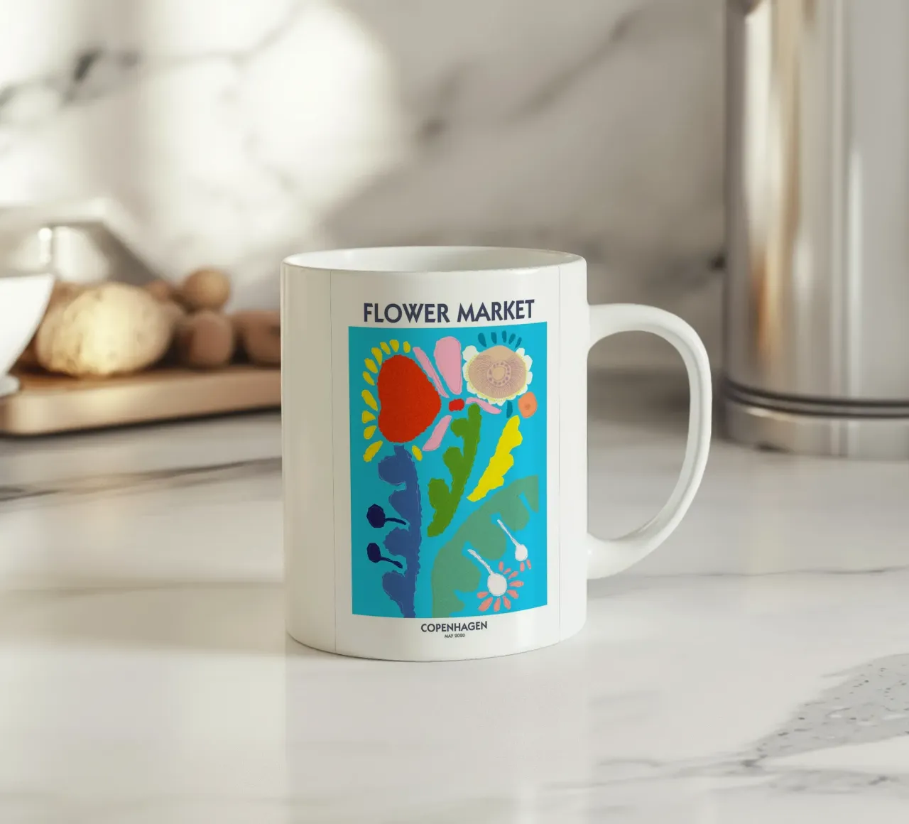 MERCATO DEI FIORI DI COPENAGHEN tazza in ceramica da Patrick J Curtis