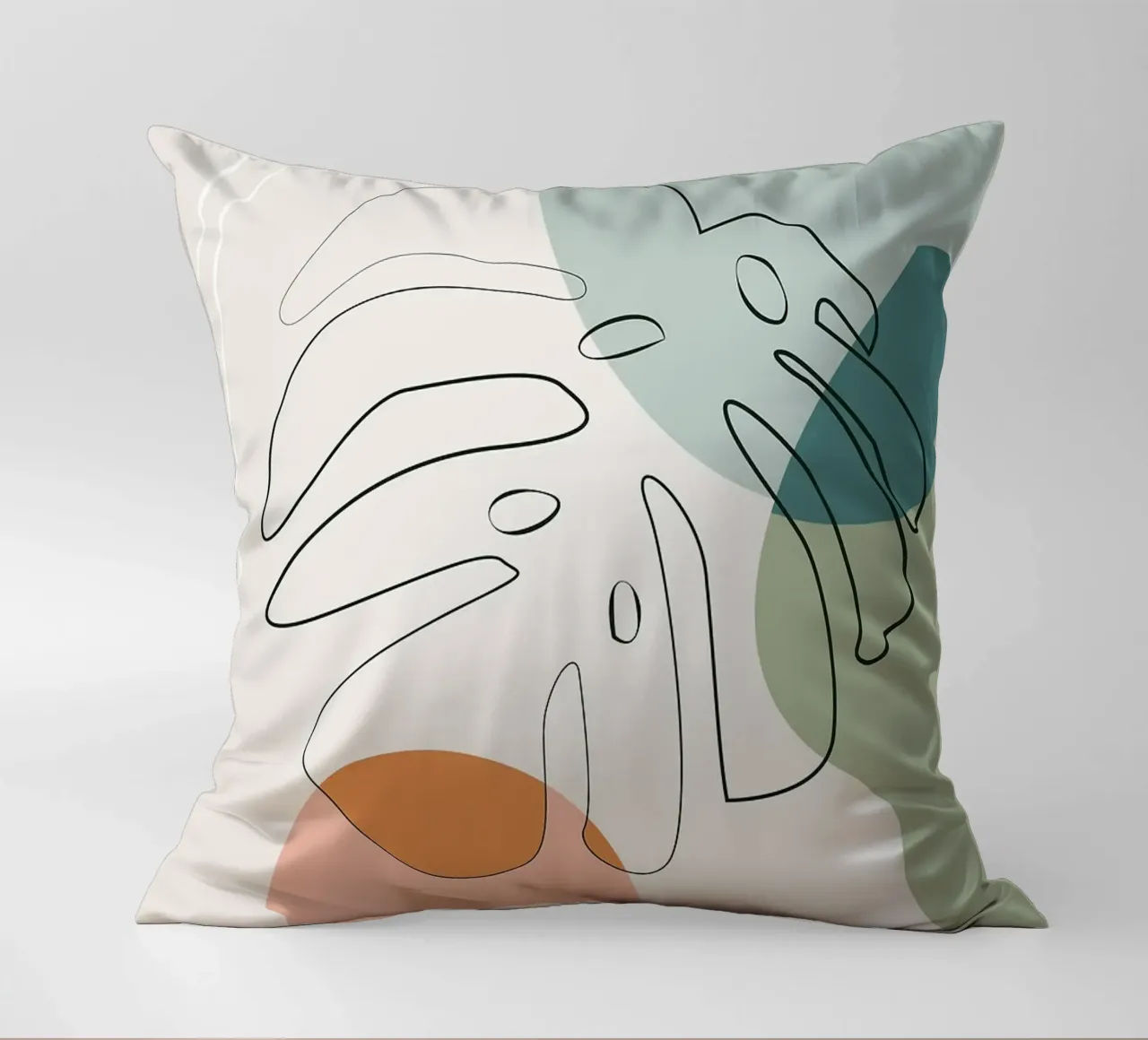 Foglie di Monstera Line Art con forme cuscino da Patrick J Curtis