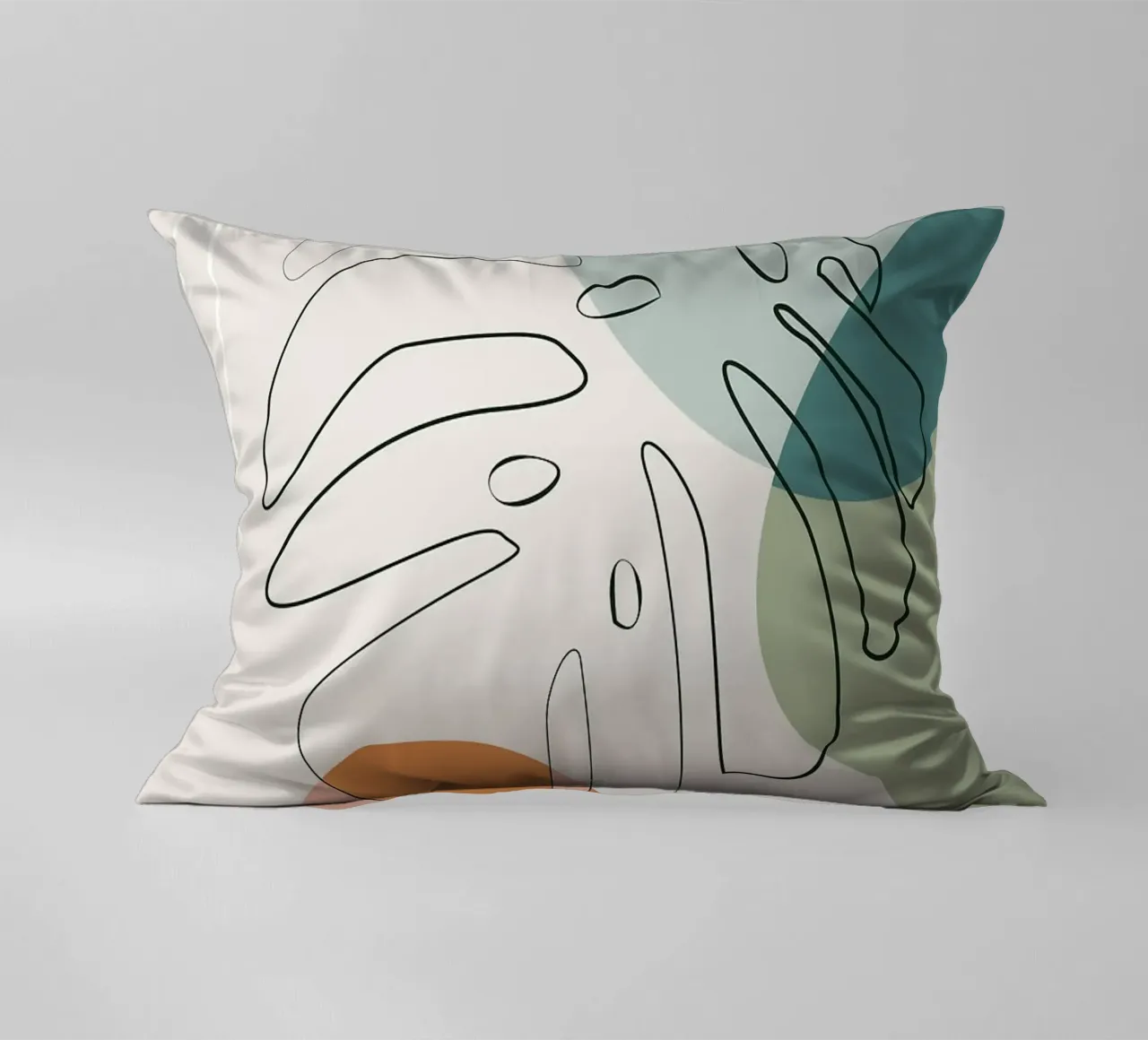 Foglie di Monstera Line Art con forme cuscino da Patrick J Curtis