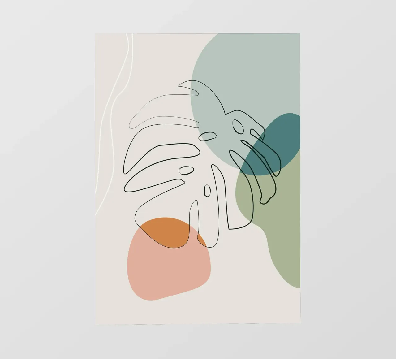 Foglie di Monstera Line Art con forme pellicola backlit da Patrick J Curtis