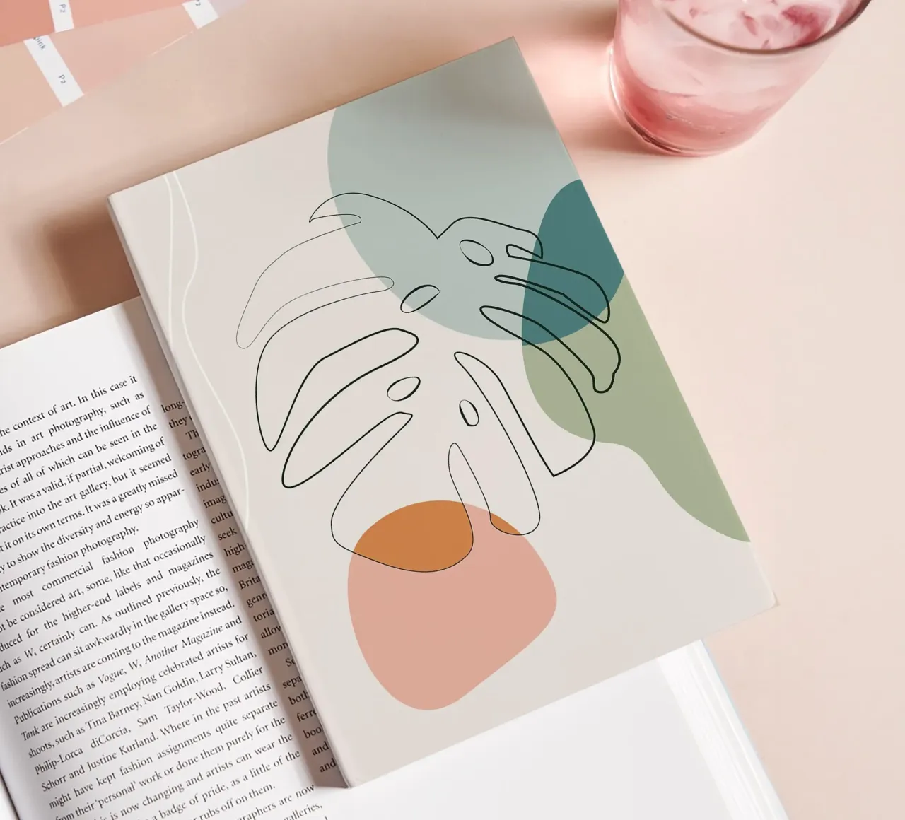 Foglie di Monstera Line Art con forme diario da Patrick J Curtis