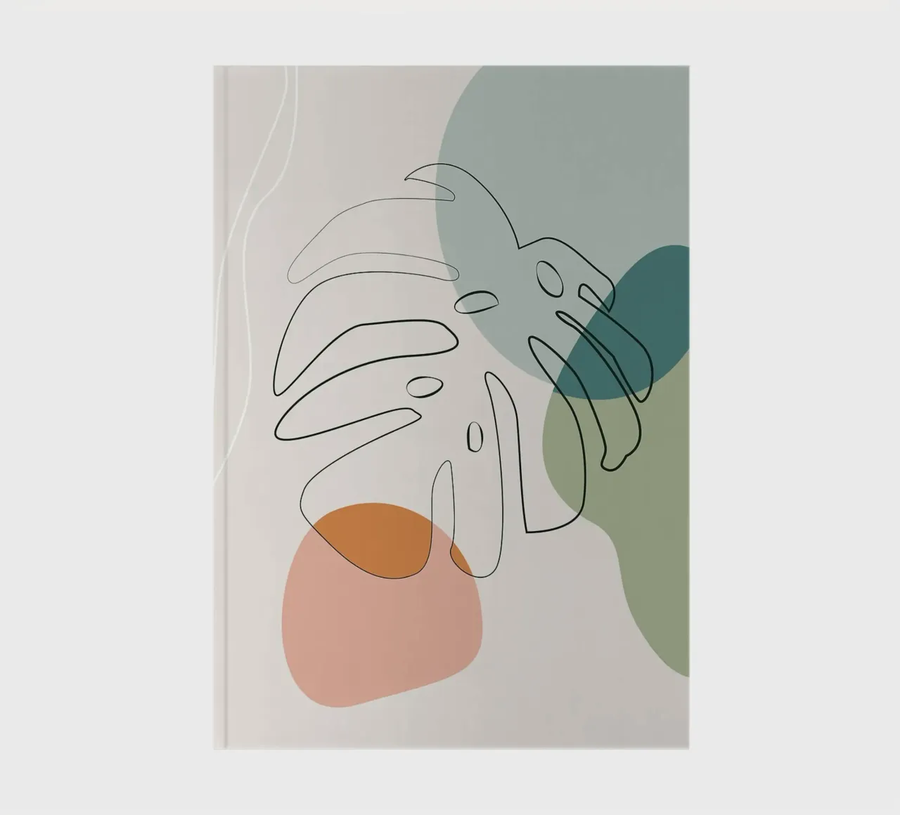 Foglie di Monstera Line Art con forme diario da Patrick J Curtis