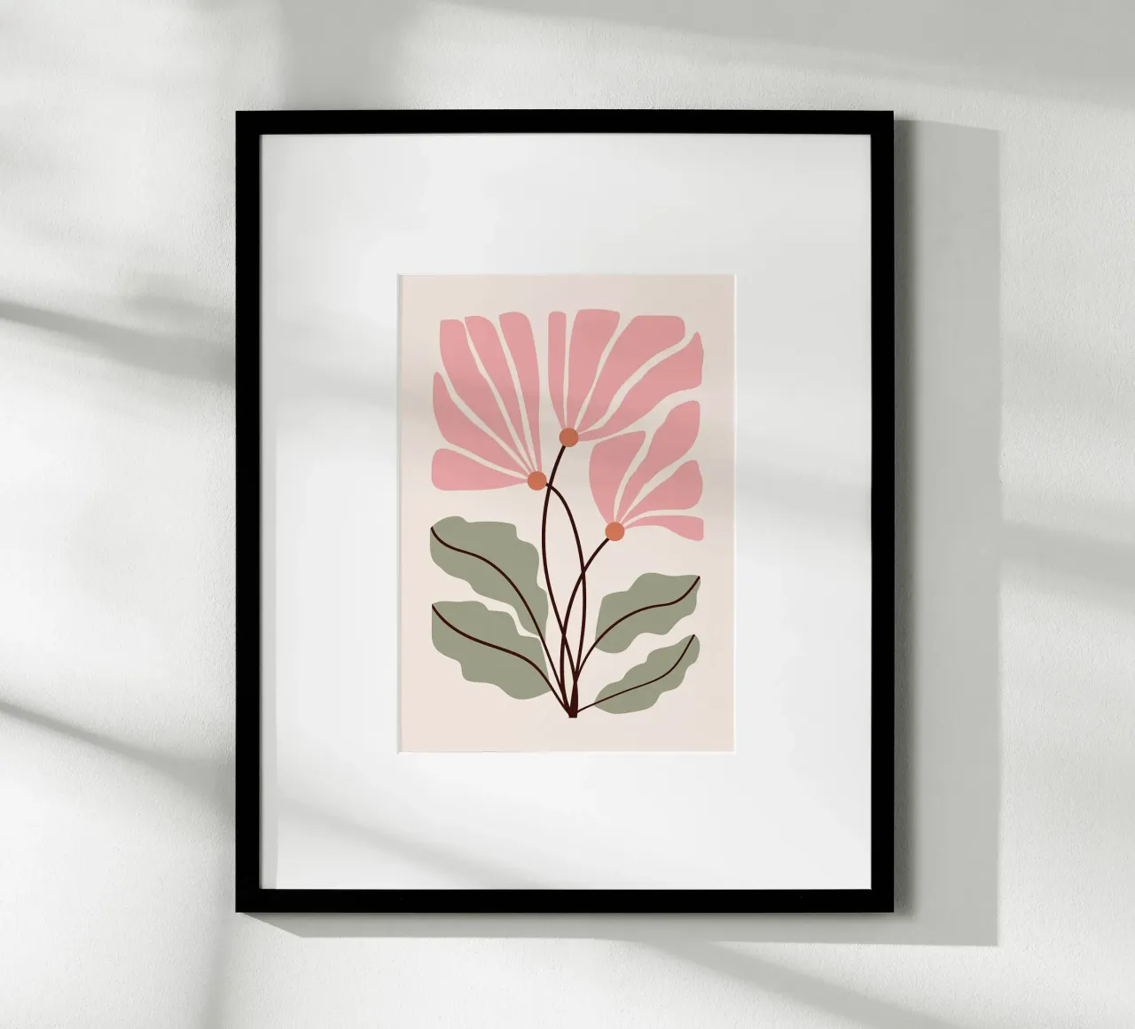 Pink Floral Illustration poster by Patrick J Curtis