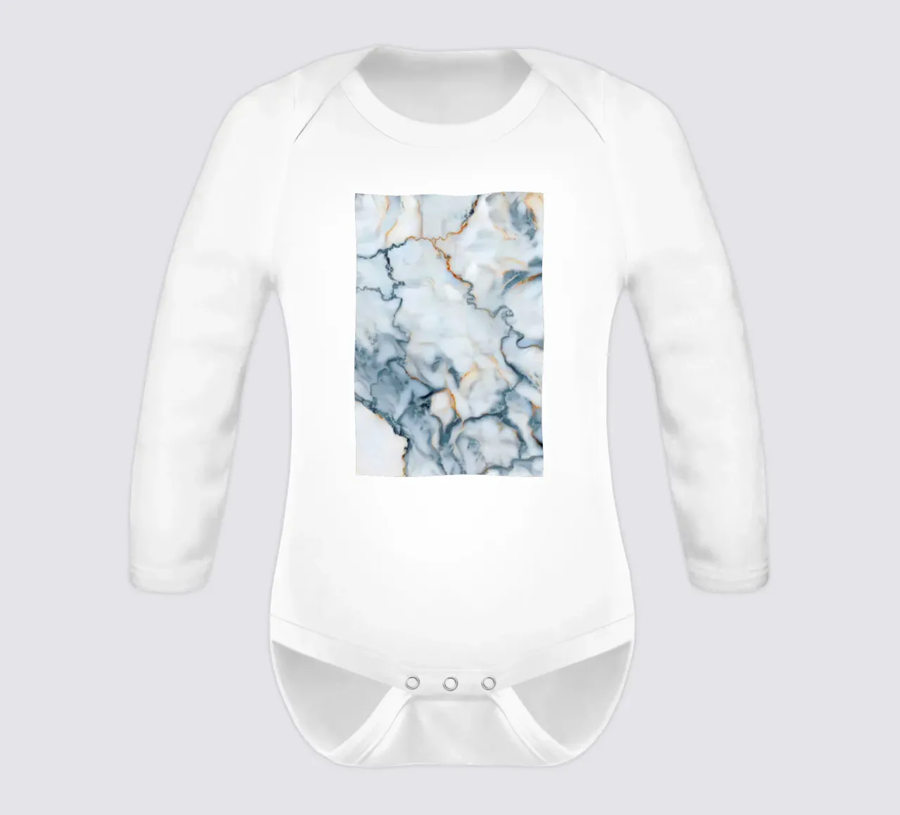 Serbia Marble Map long-sleeve baby romper by Octavian