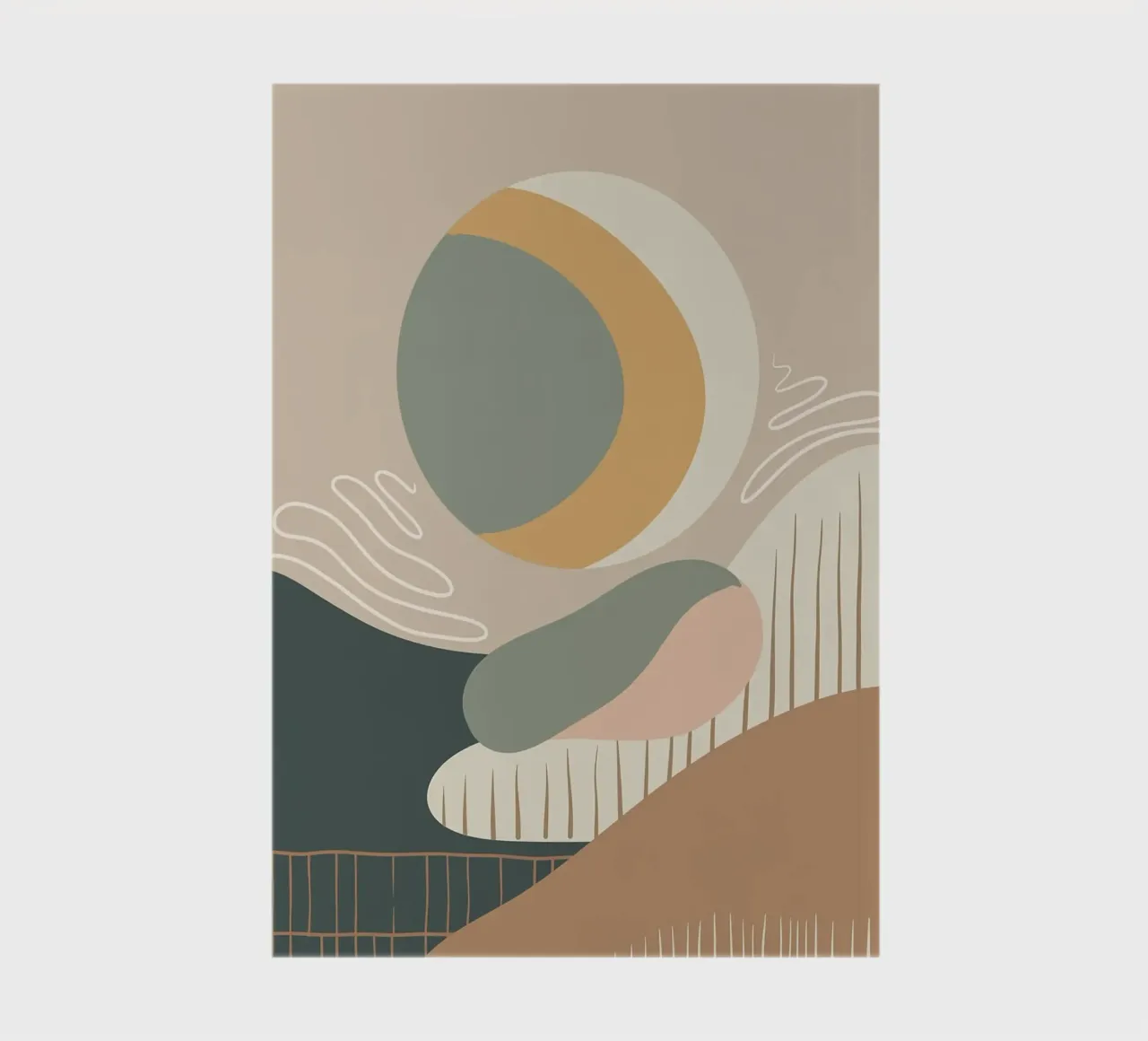 Serenity in Motion, Modern Abstract Minimalism notebook by Patrick J Curtis