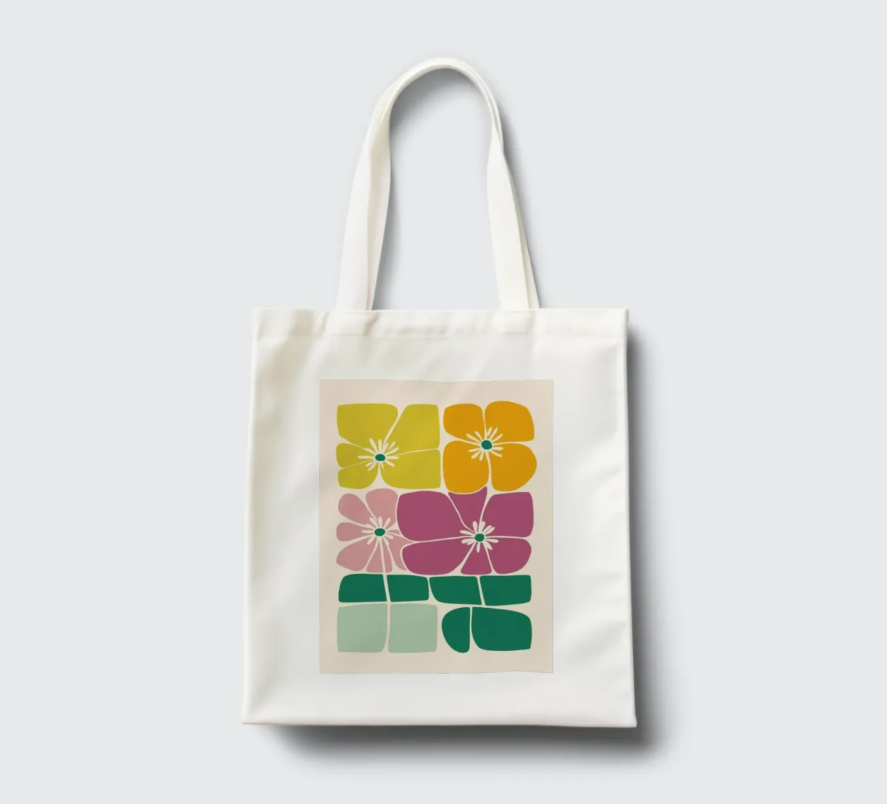 Abstracte bloemenprint jute draagtas van Patrick J Curtis