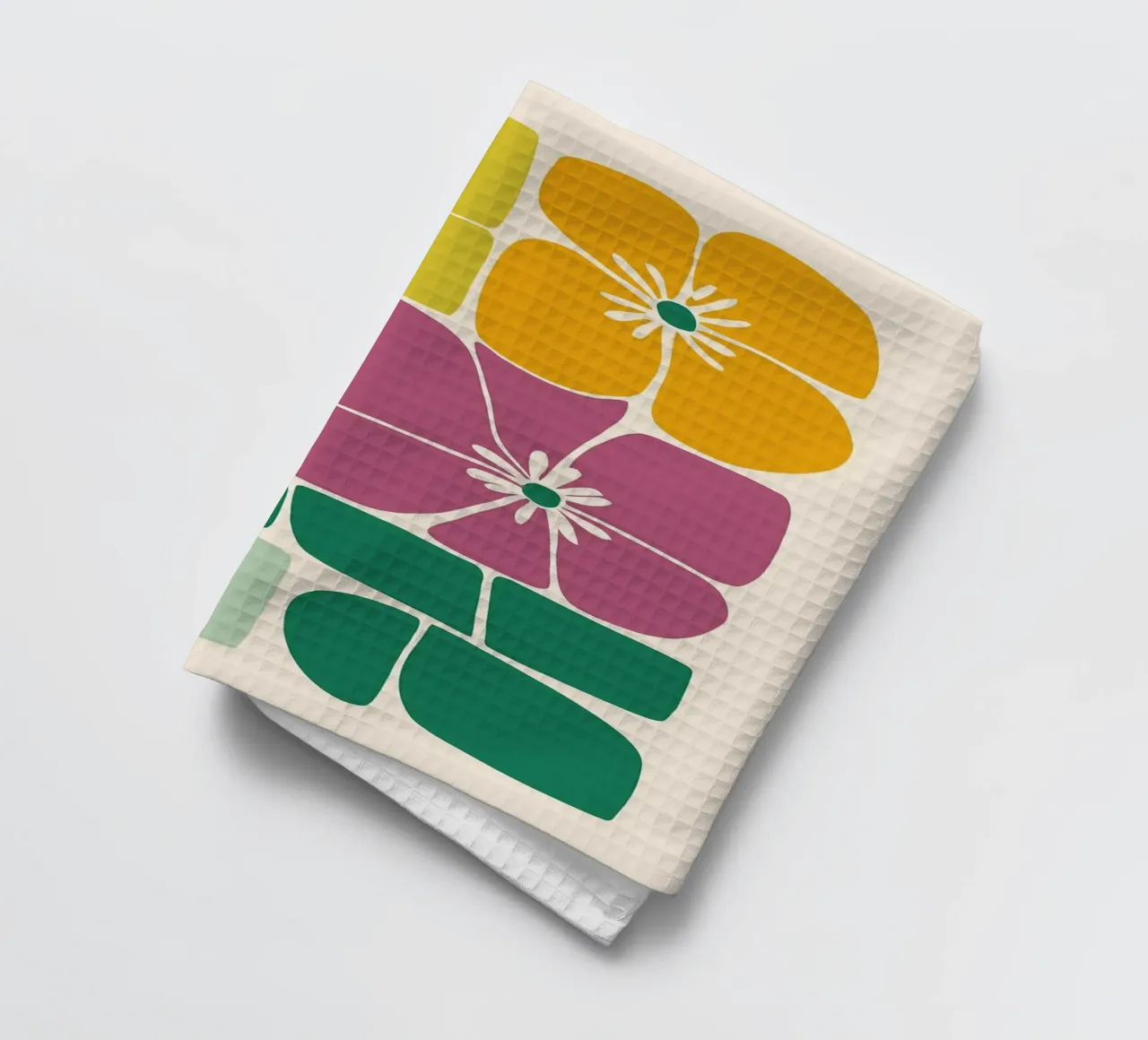 Abstracte bloemenprint theedoek van Patrick J Curtis