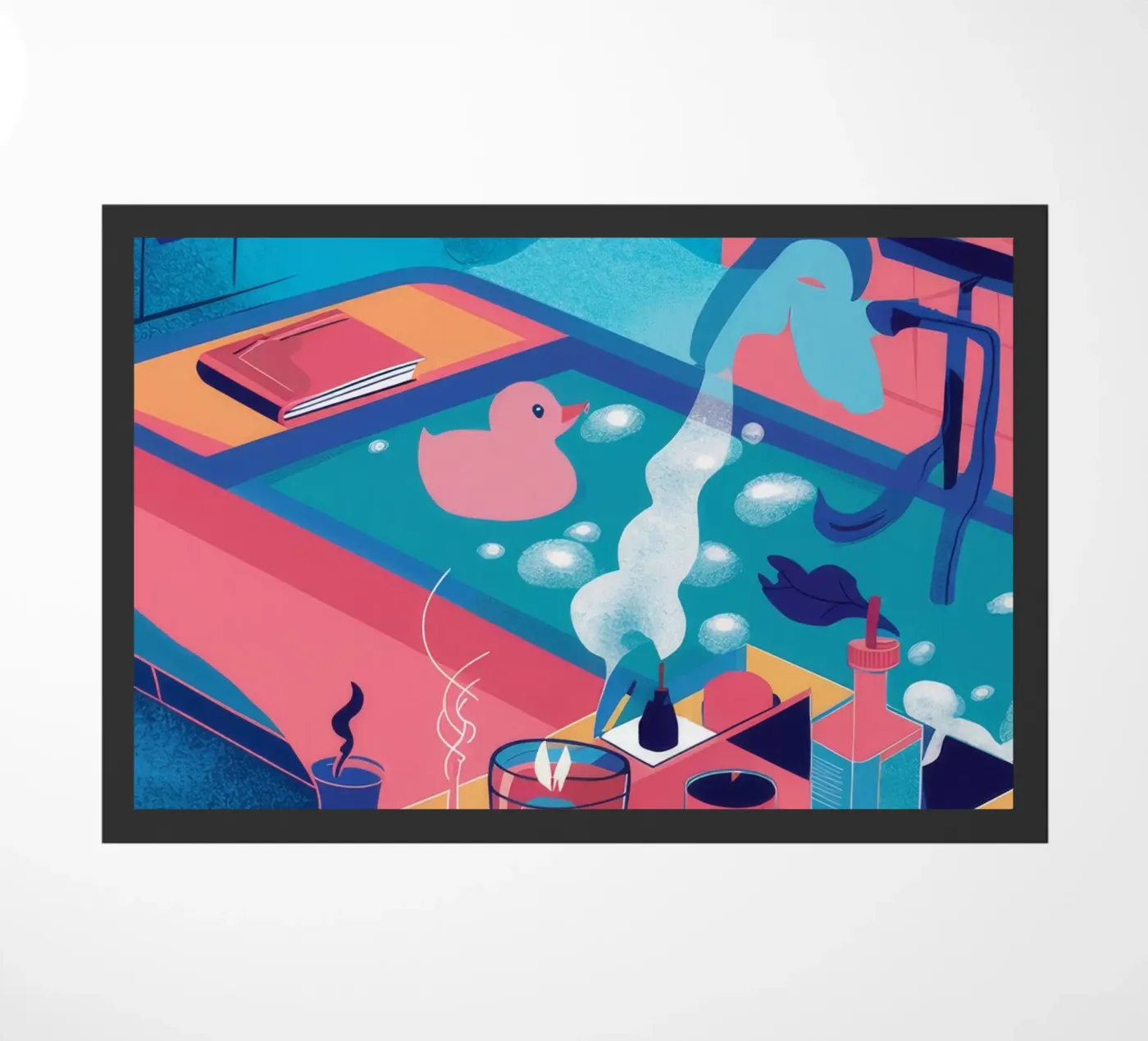 Rooftop Pool Dusk doormat by Muse Artworks