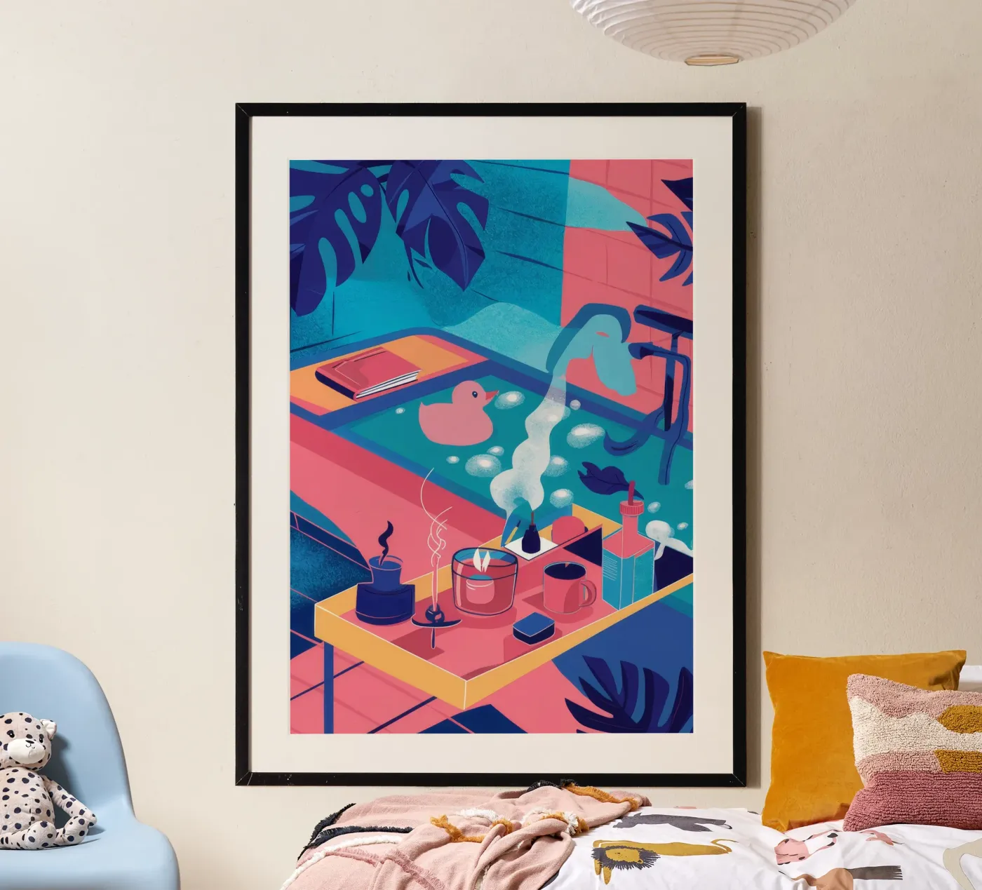 Rooftop Pool Dusk poster van Muse Artworks