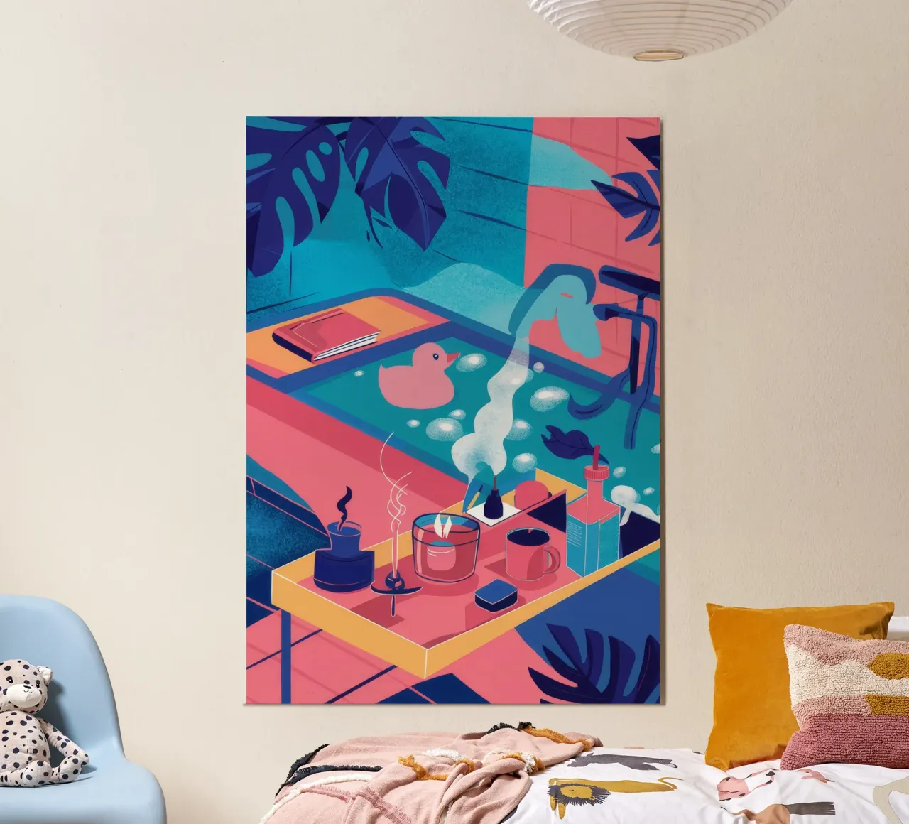 Dachterrasse Pool Dämmerung Poster von Muse Artworks