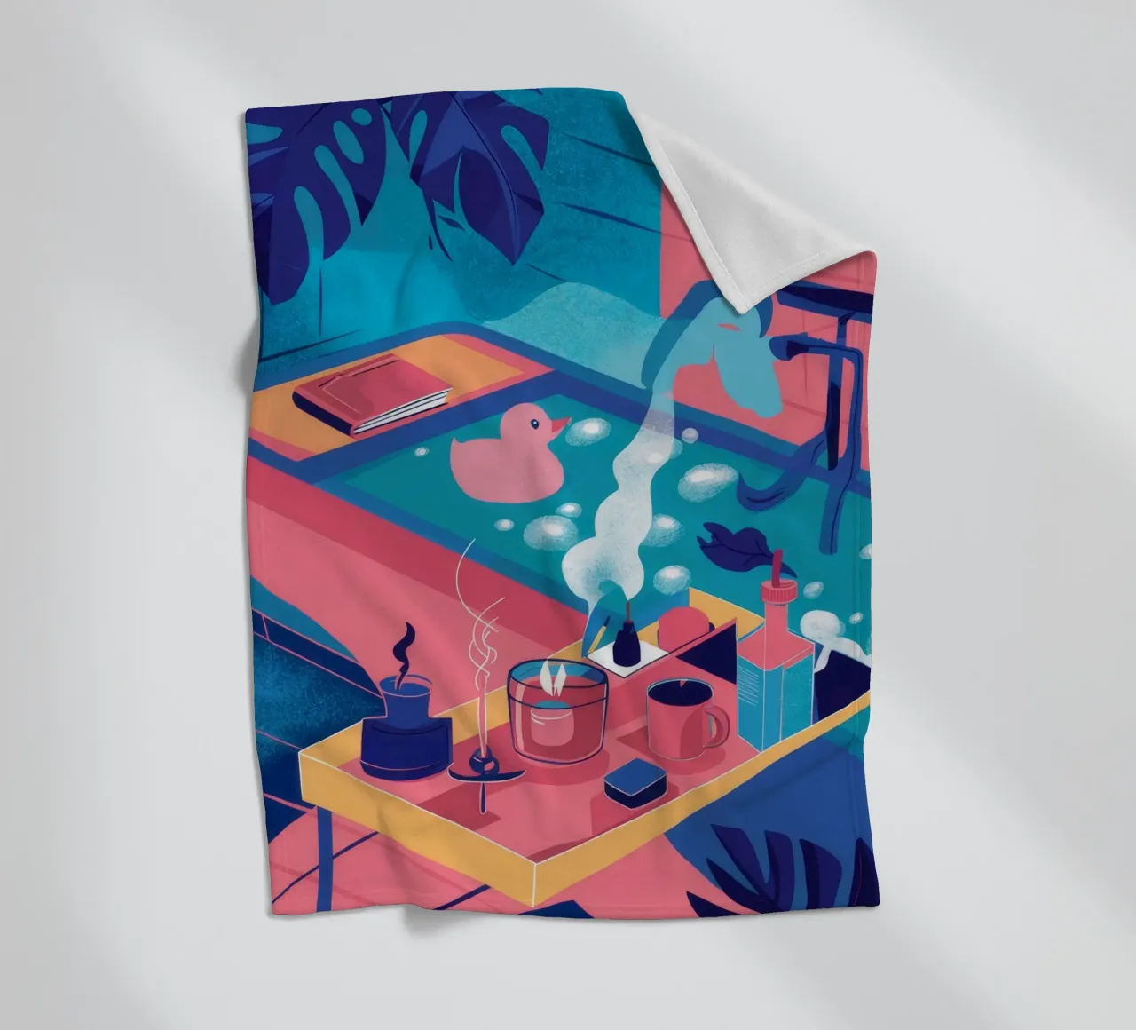 Piscine sur le toit Crépuscule plaid polaire de Muse Artworks