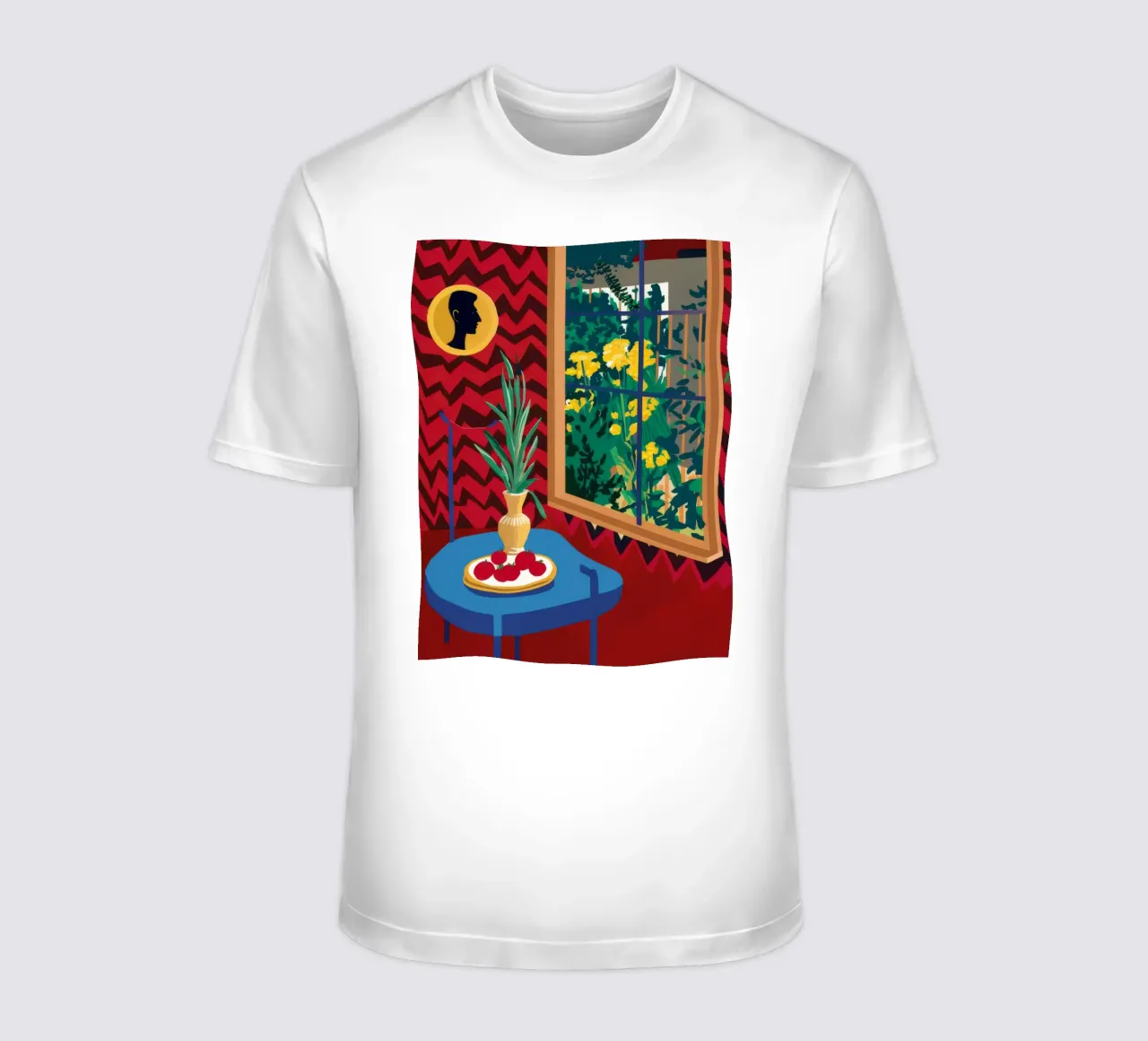 Red Window Cat t-shirt by Stone Decade