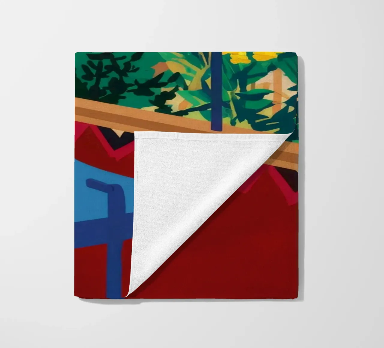 Red Window Cat beach towel by Stone Decade