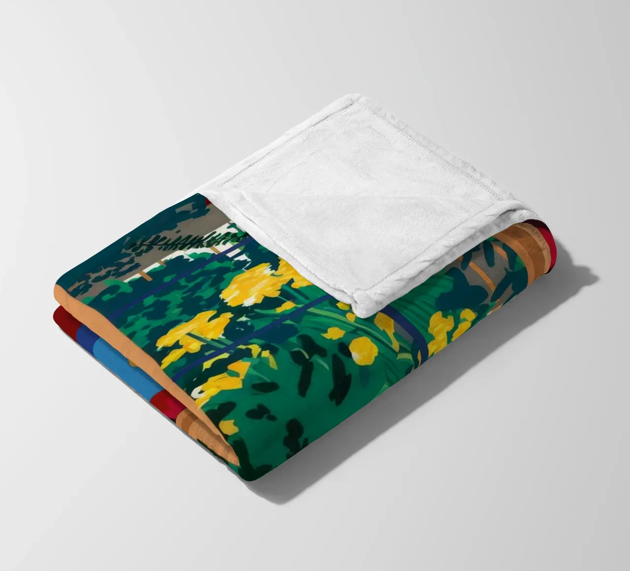 Red Window Cat fleece blanket by Stone Decade