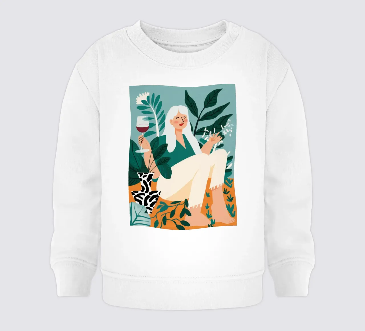 Wine and Patterned Tights baby sweatshirt by Pale Aura