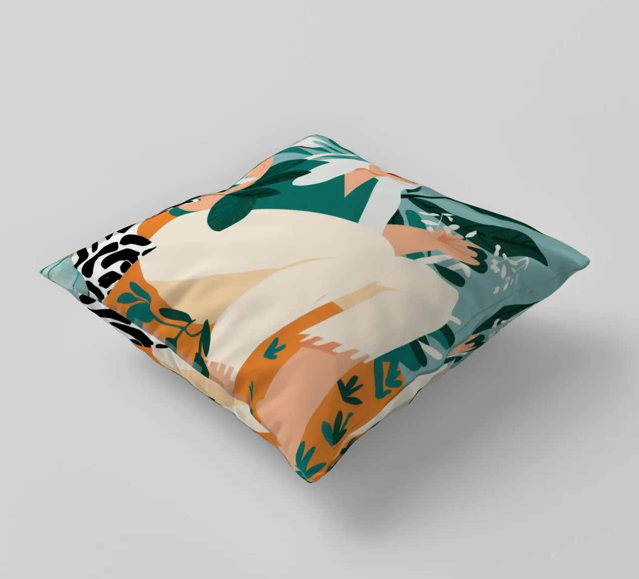 Wine and Patterned Tights decorative cushion by Pale Aura