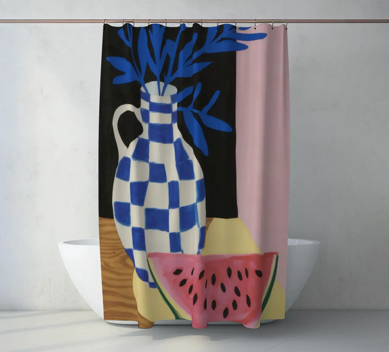 Vase en forme de melon d'eau Stillness rideau de douche de Sentinel Glow