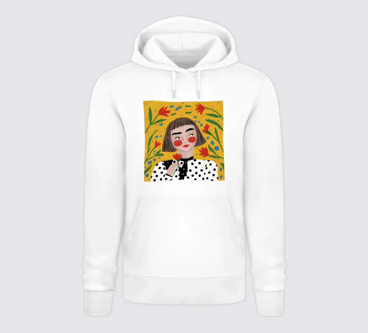 Ritratto floreale a pois felpa con cappuccio da Marigold Tiga