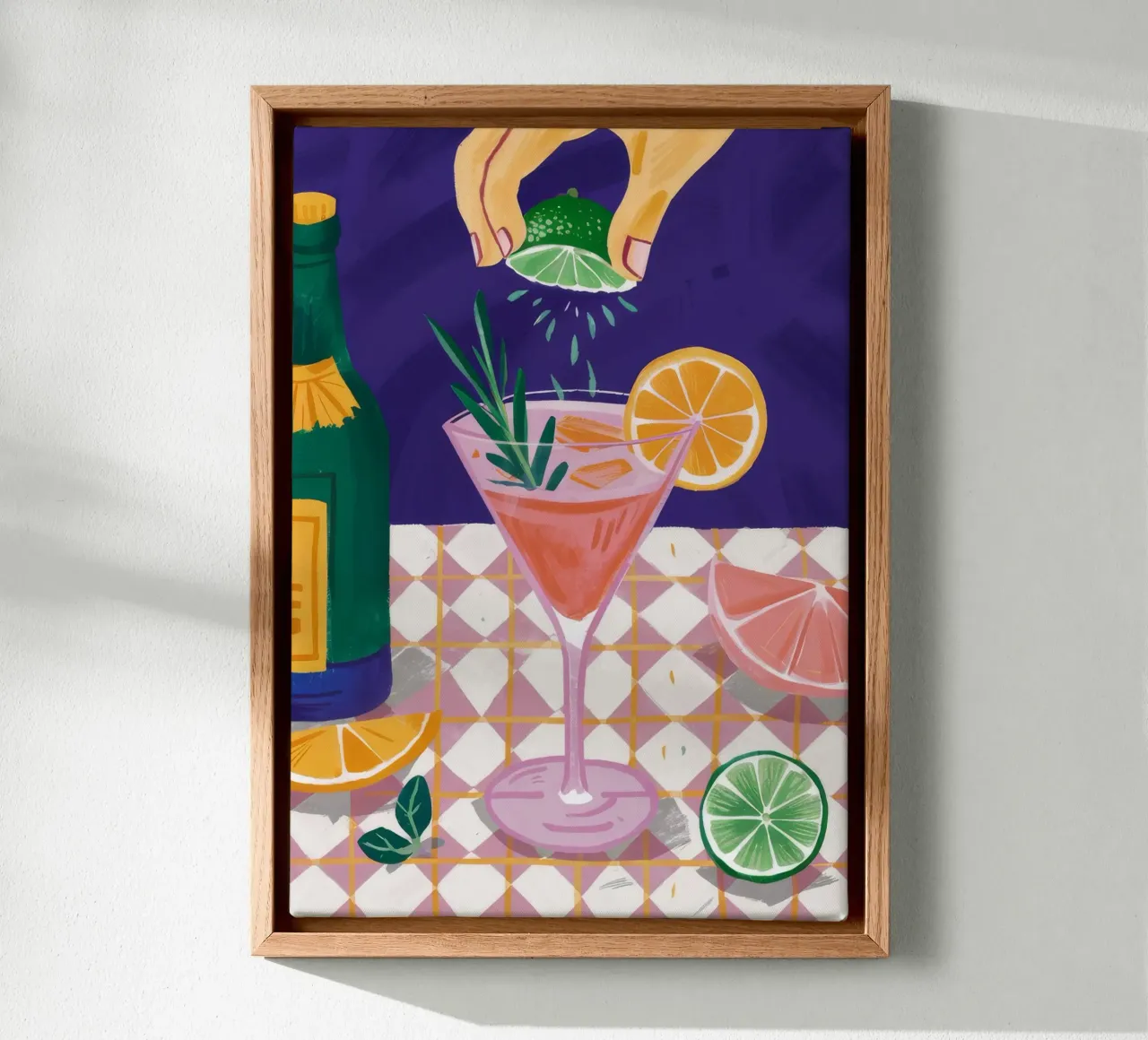 Cocktail di lime e arancia tela con Cornice a cassetta da Muse Artworks