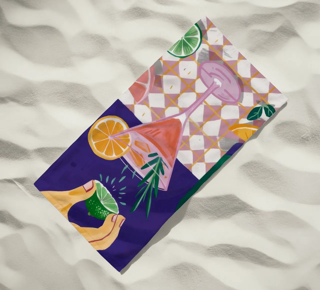 Cocktail di lime e arancia telo mare da Muse Artworks