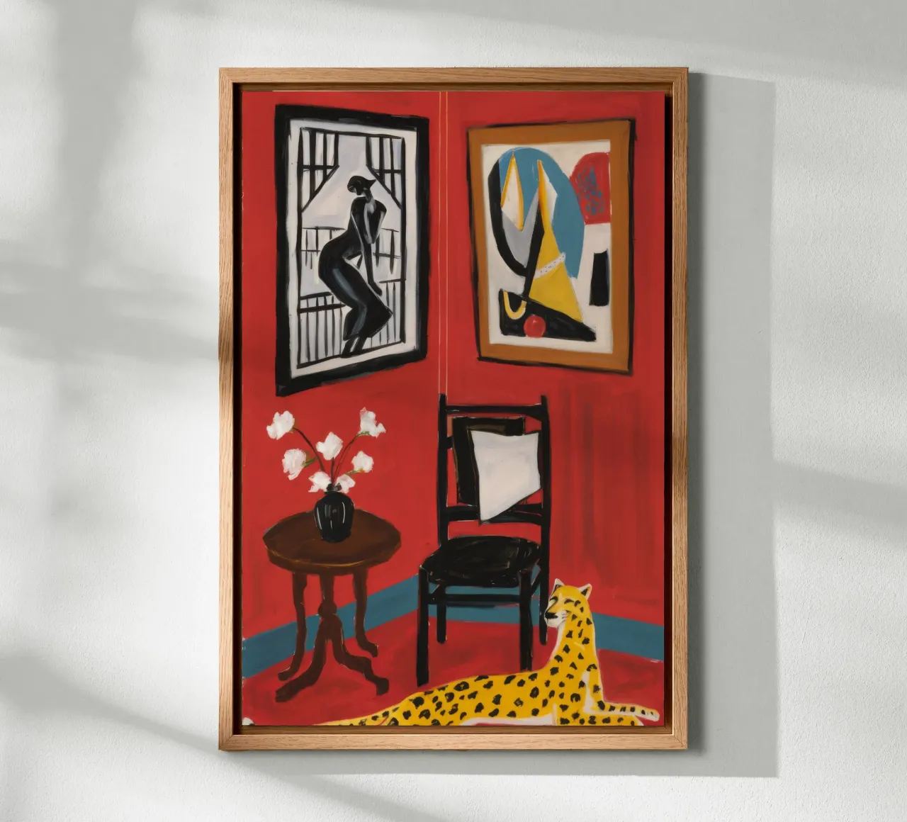 Leopard Rug Gallery canvas with Floater frame by Stone Decade