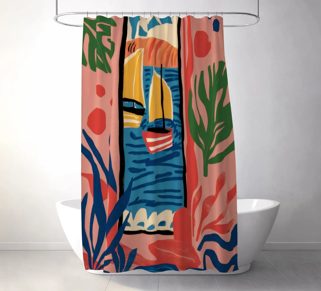 Abstract Window View shower curtain by Pale Aura