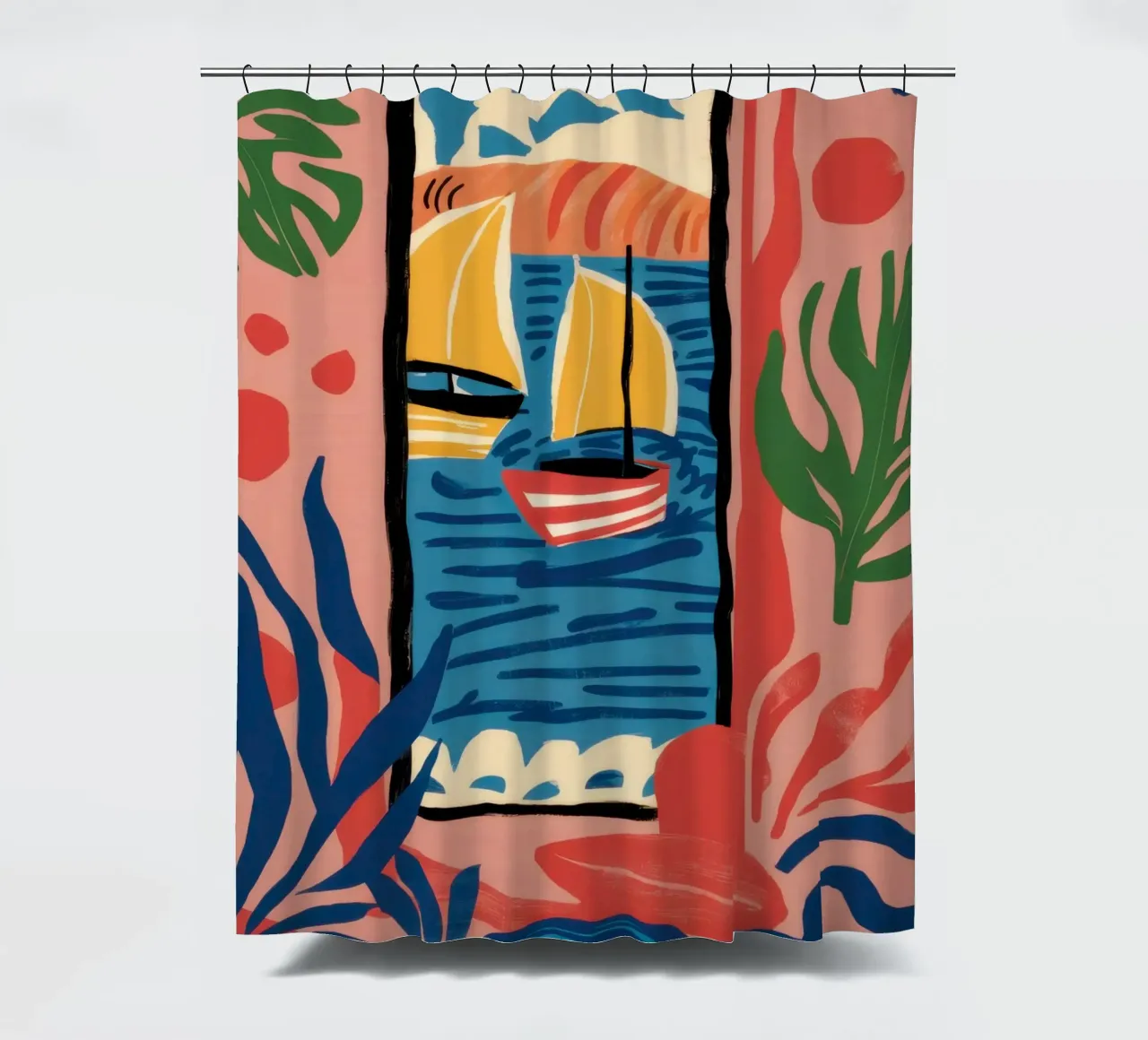 Abstract Window View shower curtain by Pale Aura