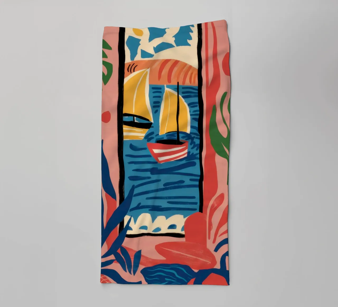 Vue de la fenêtre abstraite serviette de bain de Pale Aura