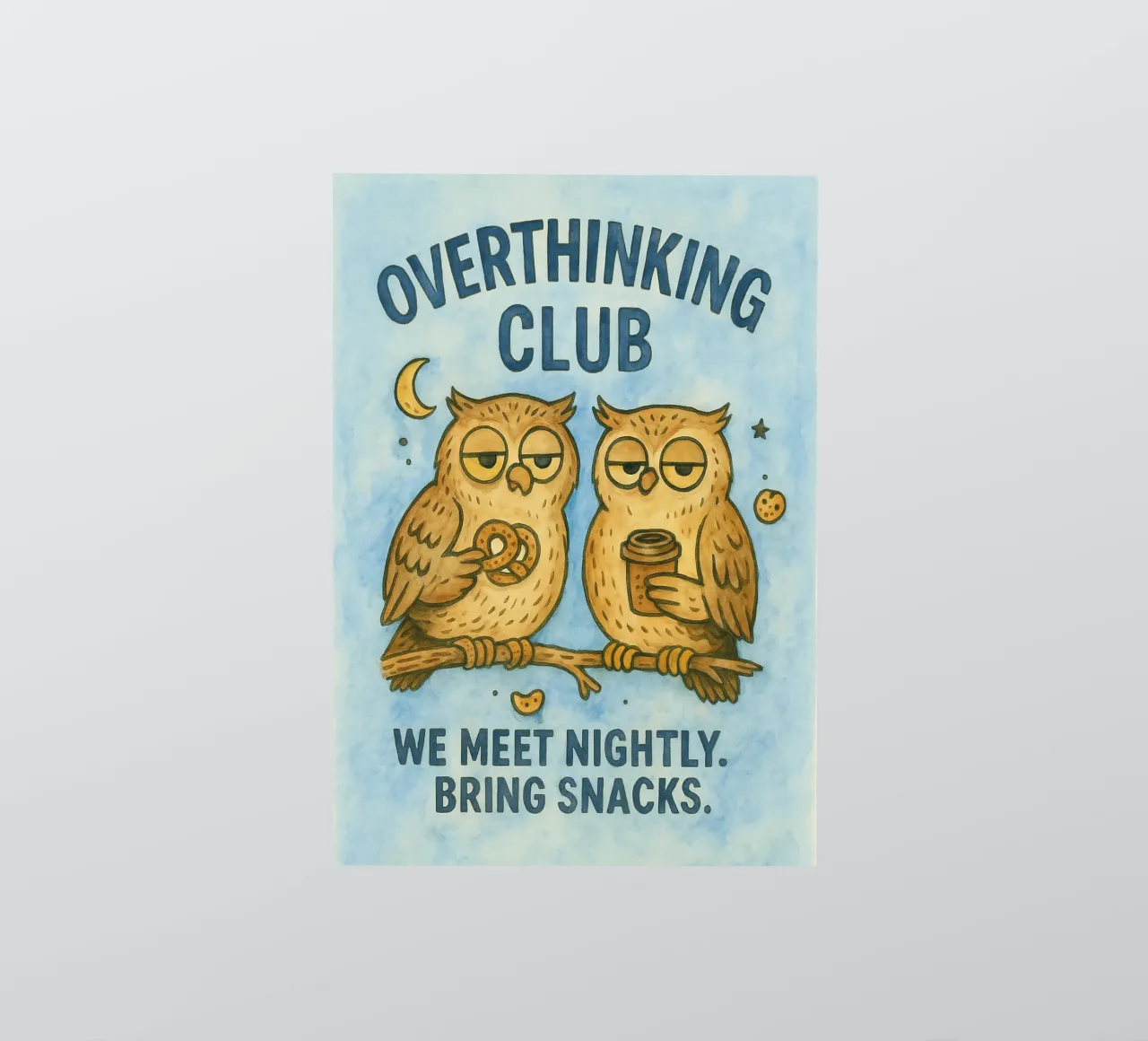 Overthinking Owls Club sticker by onerules