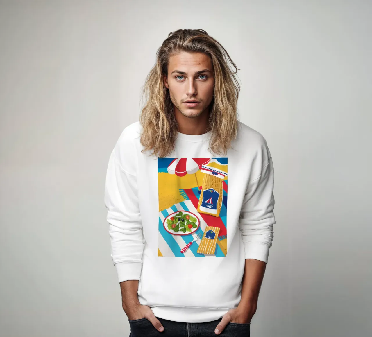 Elementi essenziali per la giornata in spiaggia felpa da Muse Artworks