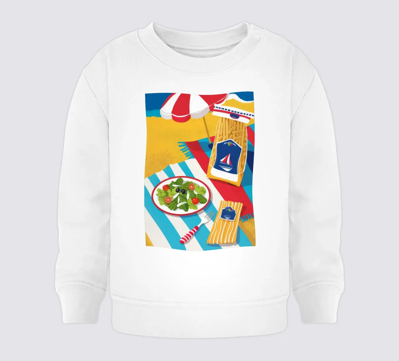 Elementi essenziali per la giornata in spiaggia felpa neonato da Muse Artworks
