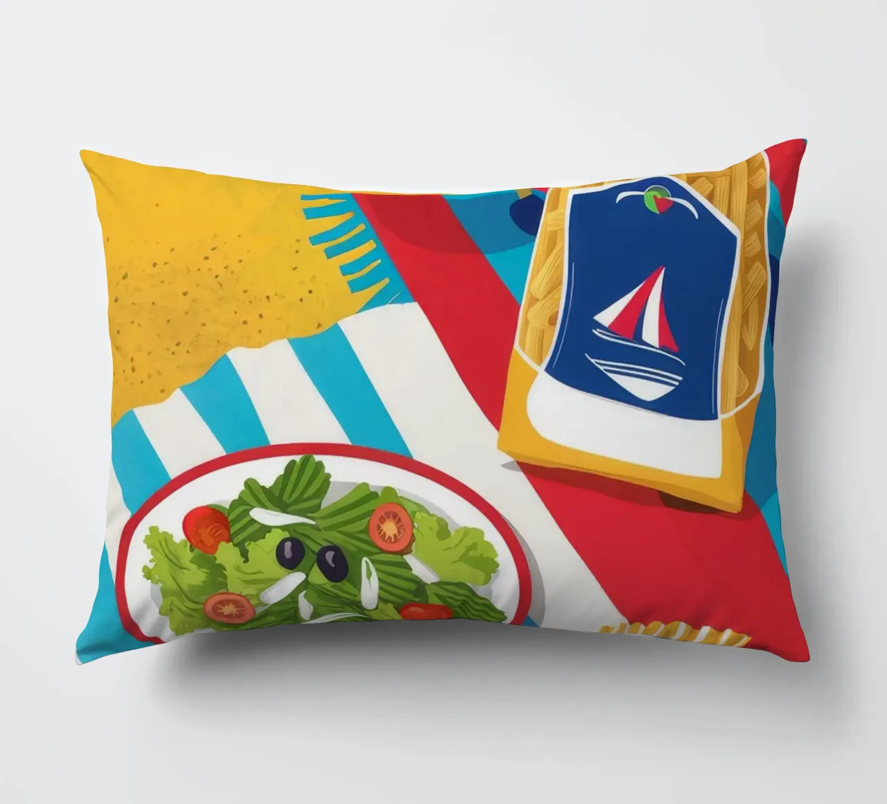 Elementi essenziali per la giornata in spiaggia cuscino da Muse Artworks