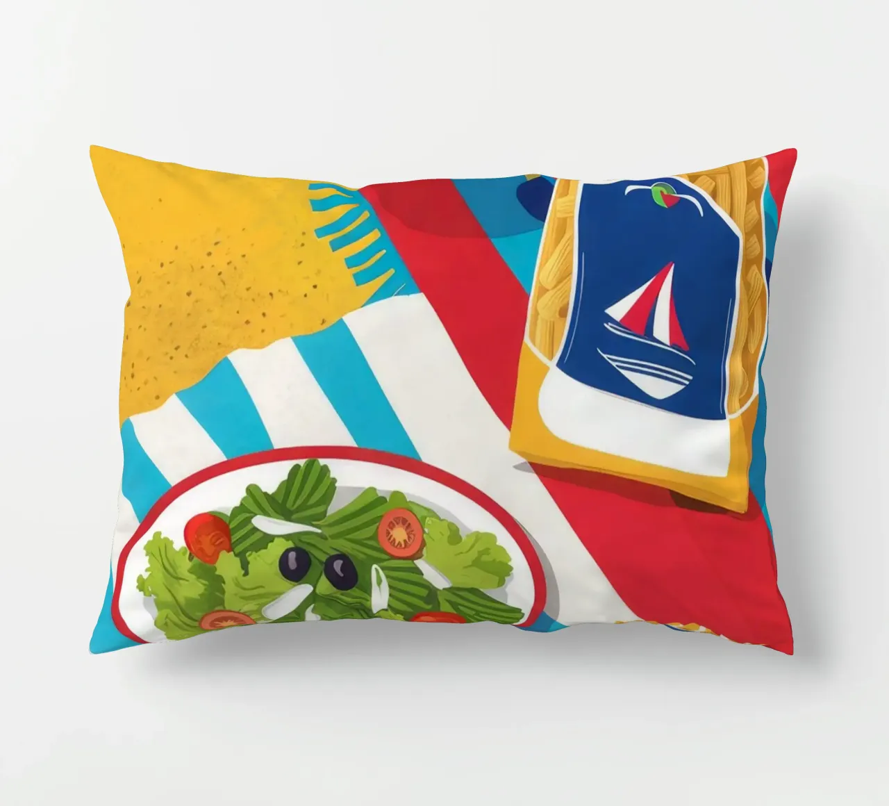 Elementi essenziali per la giornata in spiaggia cuscino da Muse Artworks