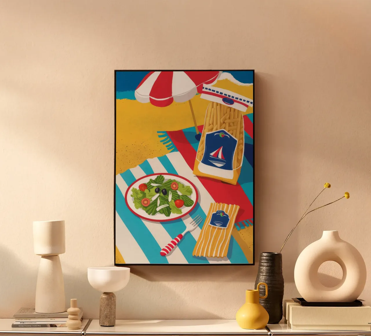 Elementi essenziali per la giornata in spiaggia alluminio dibond da Muse Artworks