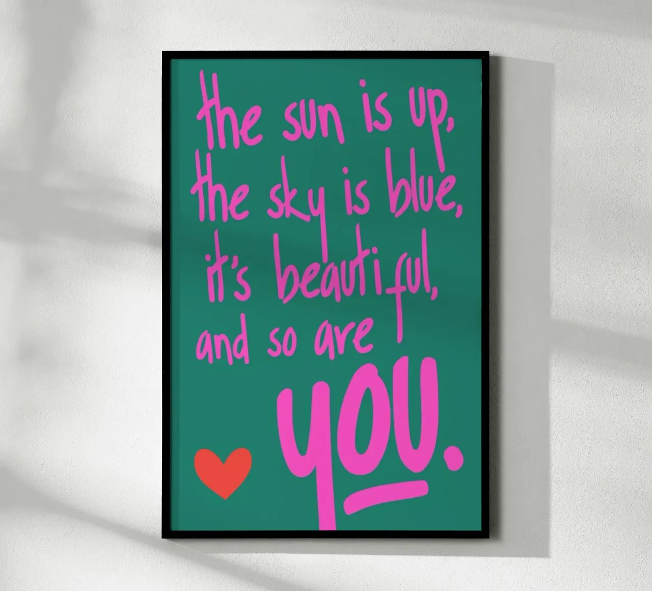 You Are Beautiful poster con telaio in legno da Kubistika