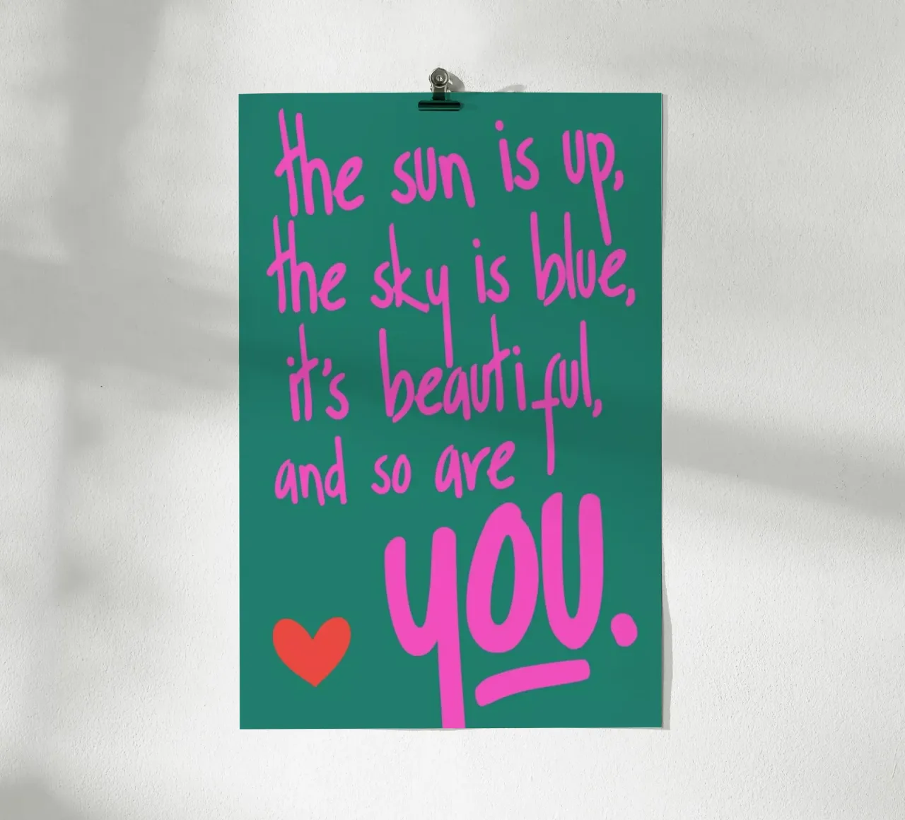 You Are Beautiful poster con telaio in legno da Kubistika