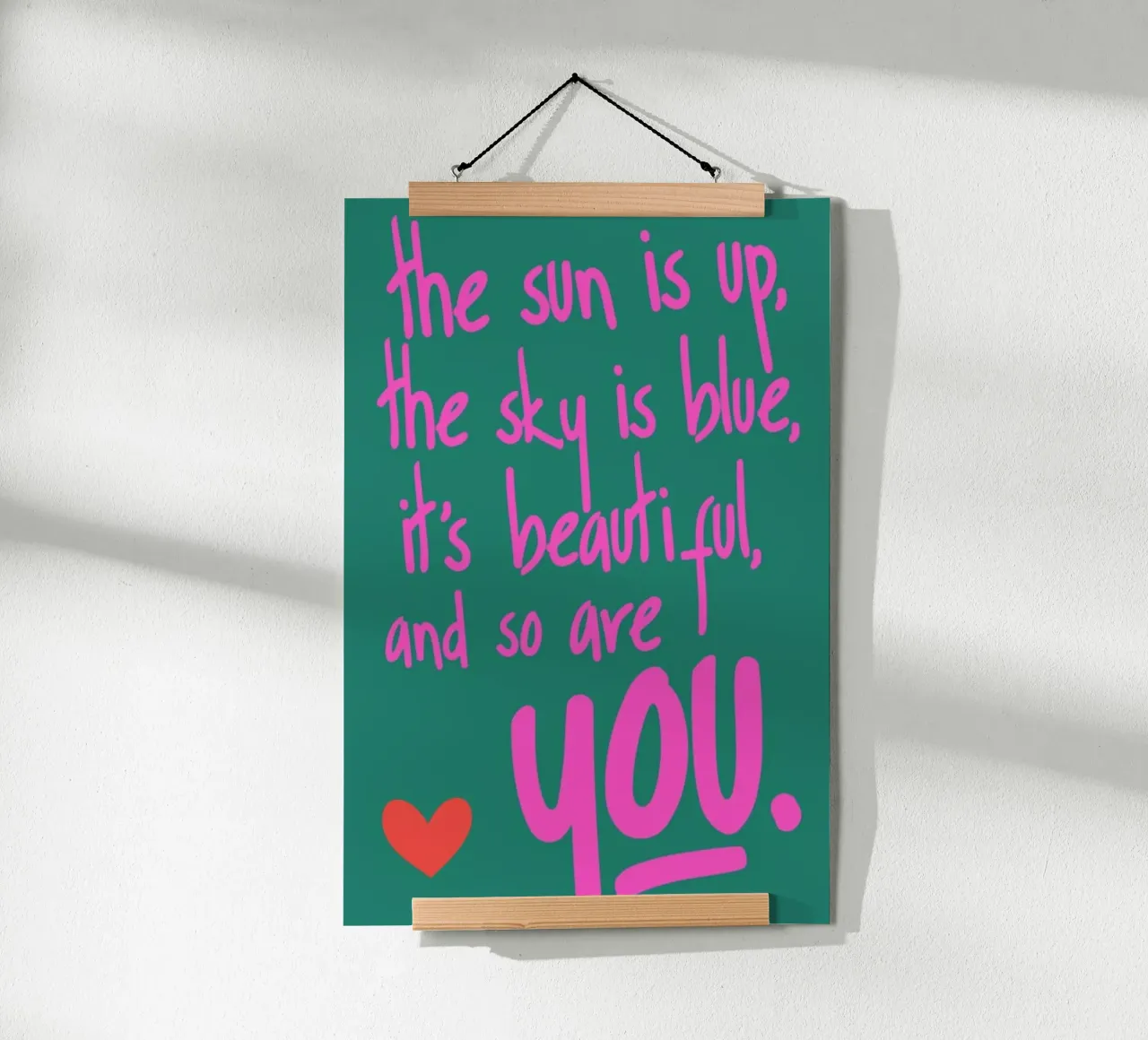 You Are Beautiful poster con telaio in legno da Kubistika
