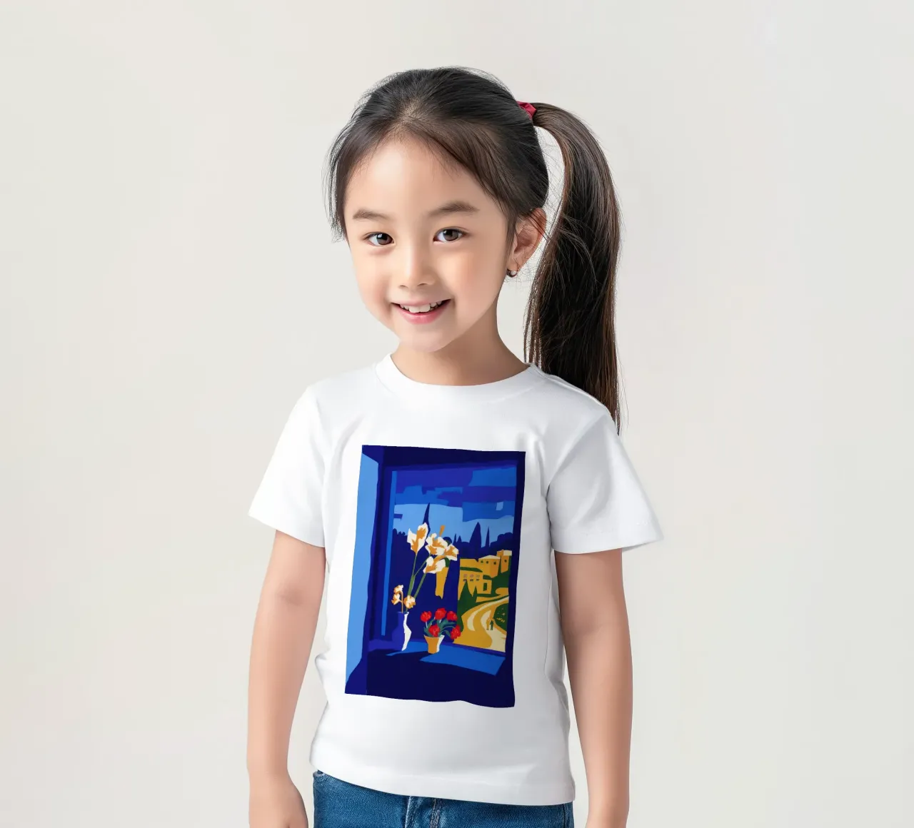 Città collinare notturna t-shirt bambini da Stone Decade