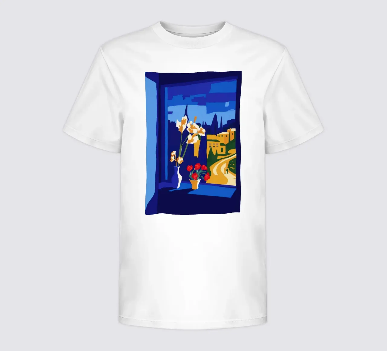 Città collinare notturna t-shirt bambini da Stone Decade