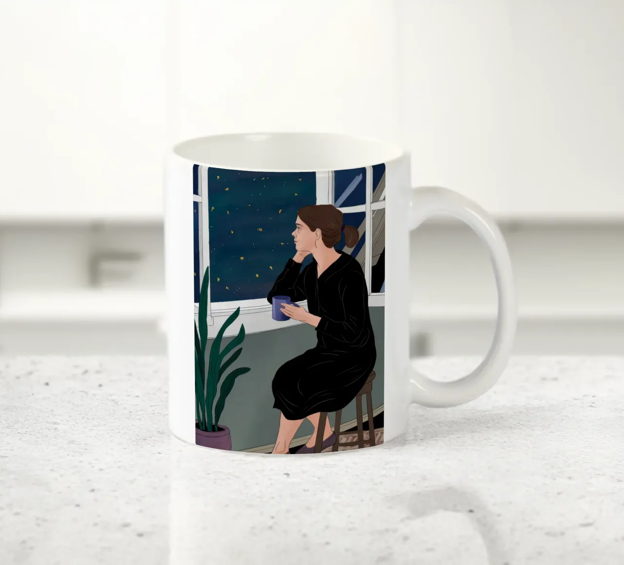 Window Reading Night ceramic mug by Sentinel Glow