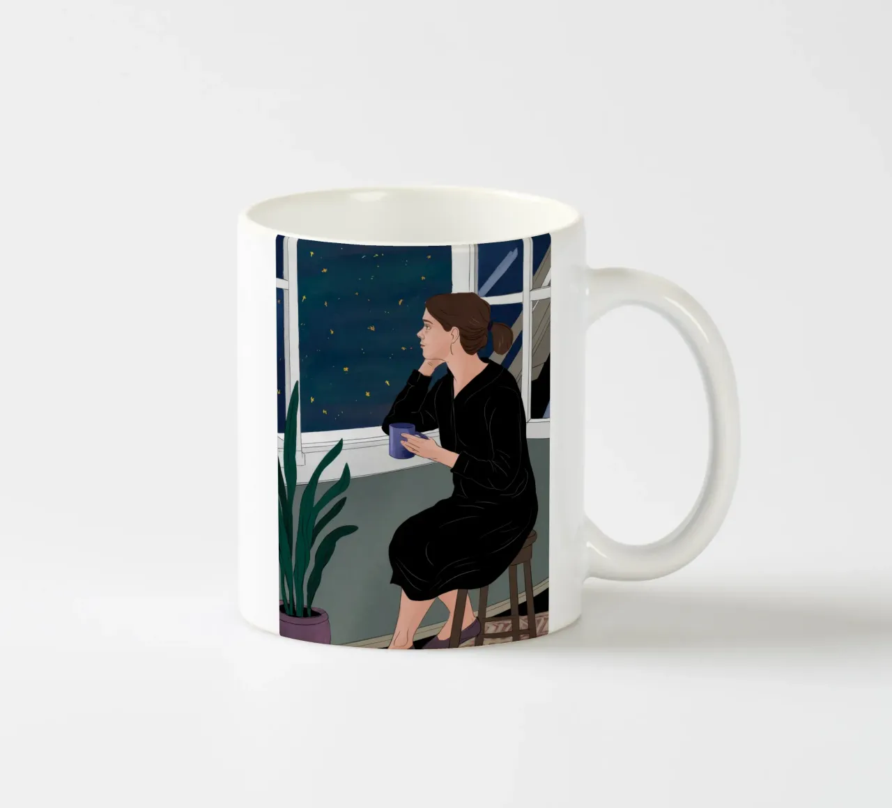 Window Reading Night ceramic mug by Sentinel Glow