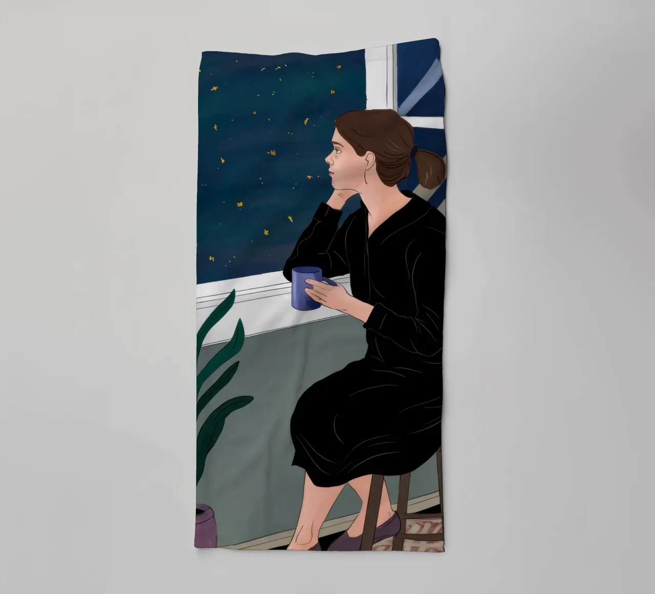 Nuit de la lecture des fenêtres serviette de bain de Sentinel Glow