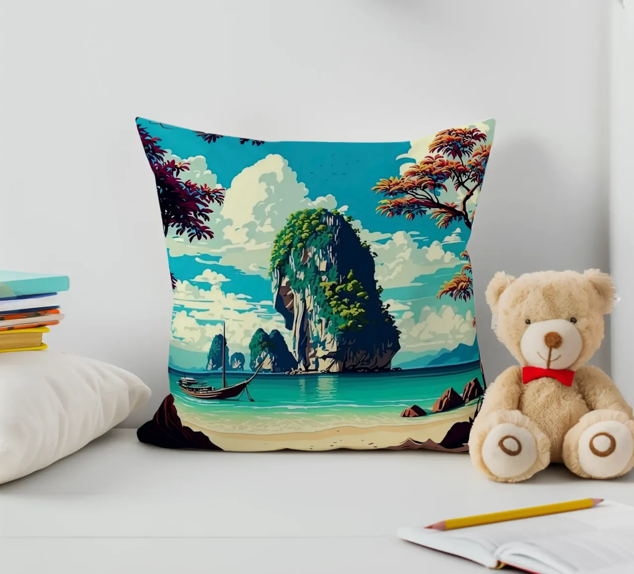 Krabi Thailand decorative cushion by Travel