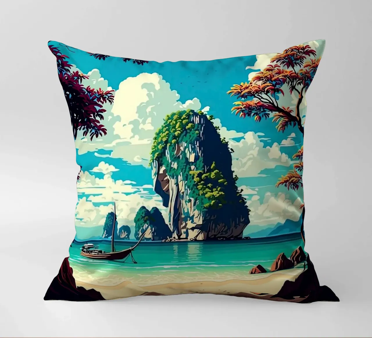 Krabi Thailand decorative cushion by Travel