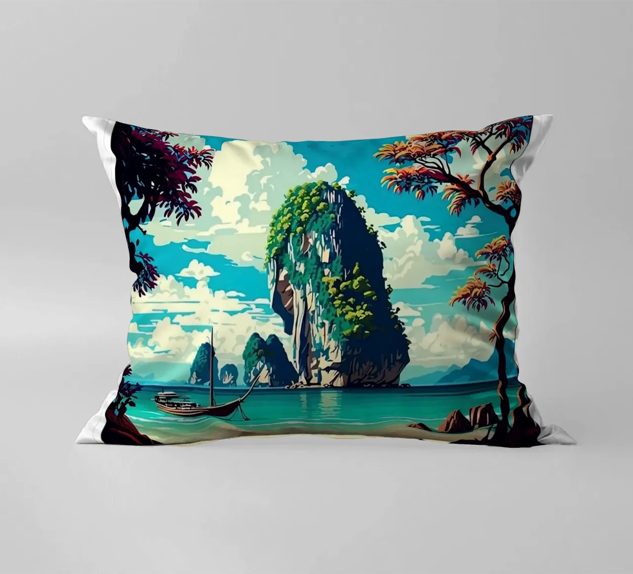 Krabi Thailand decorative cushion by Travel