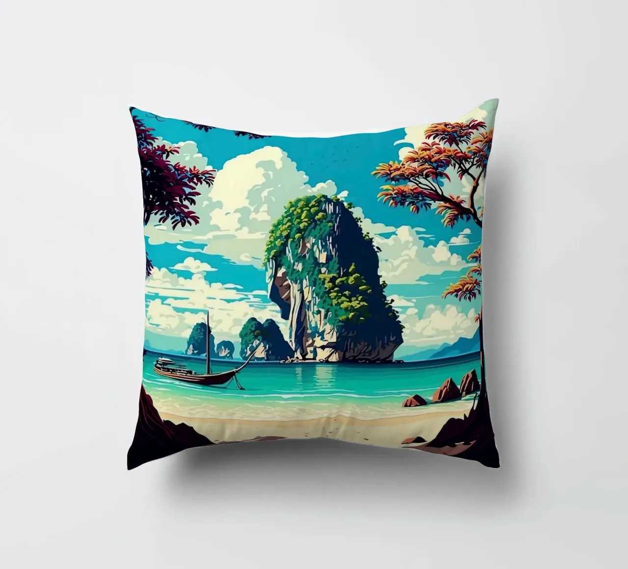 Krabi Thailand decorative cushion by Travel