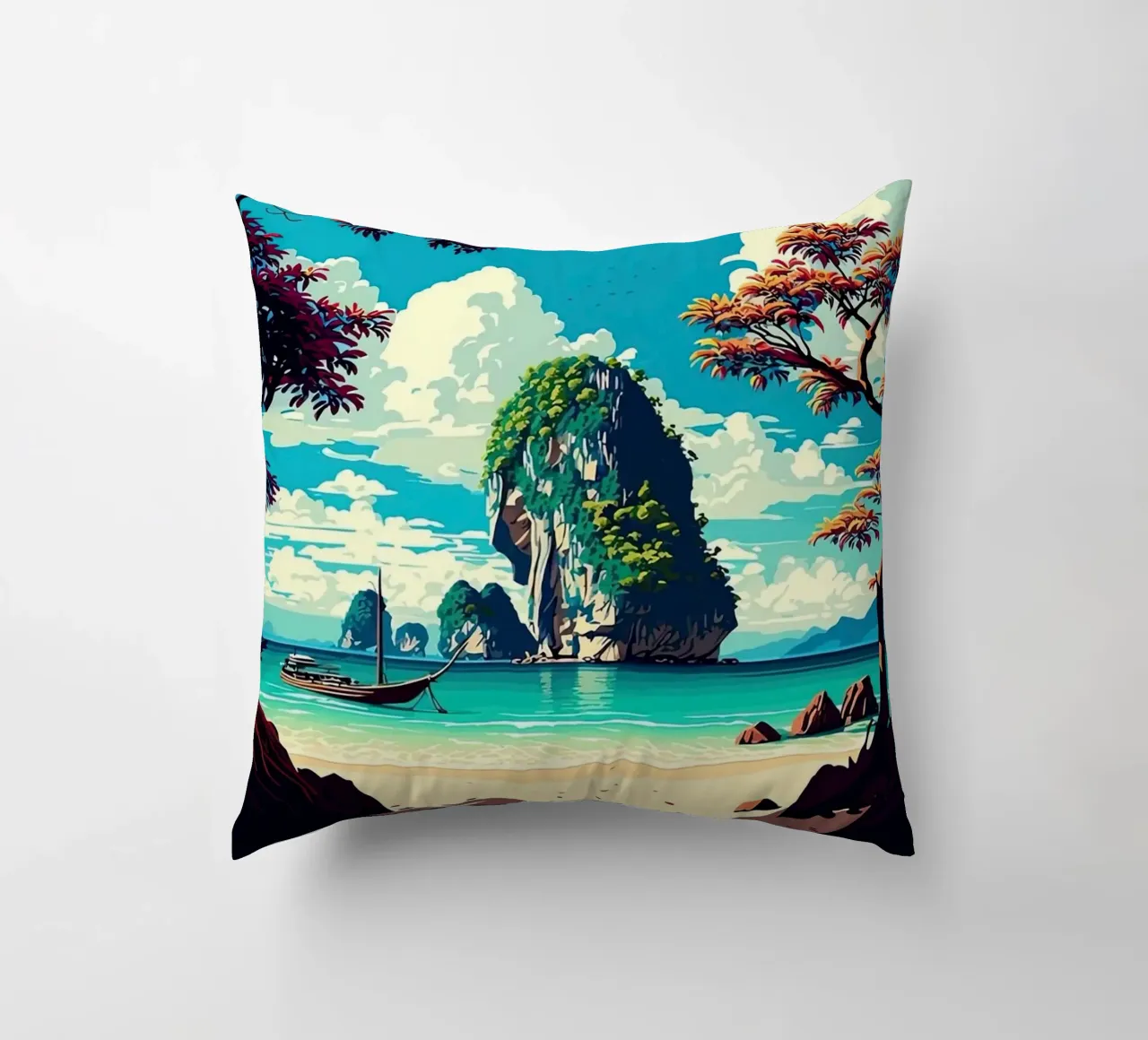 Krabi Thailand decorative cushion by Travel
