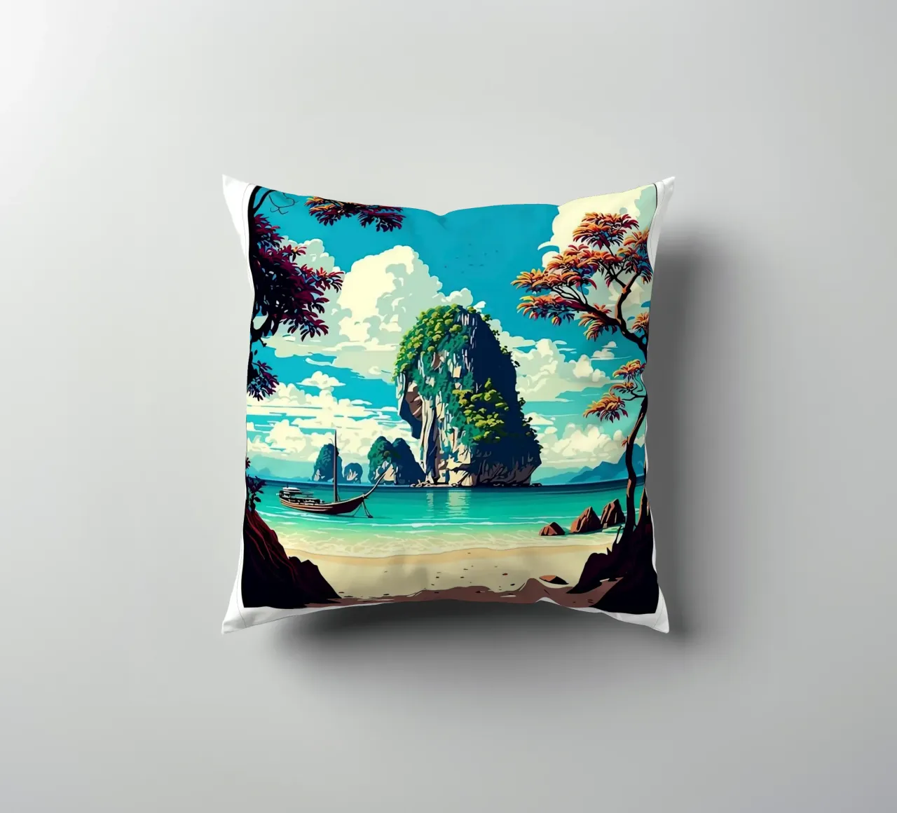 Krabi Thailand decorative cushion by Travel