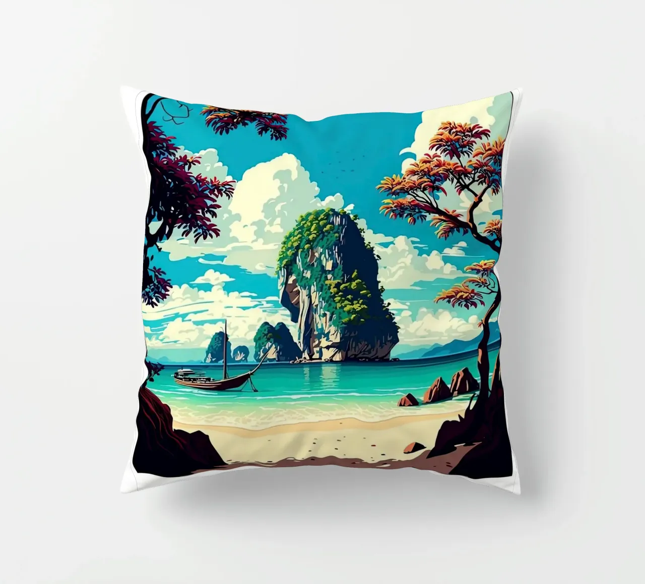 Krabi Thailand decorative cushion by Travel