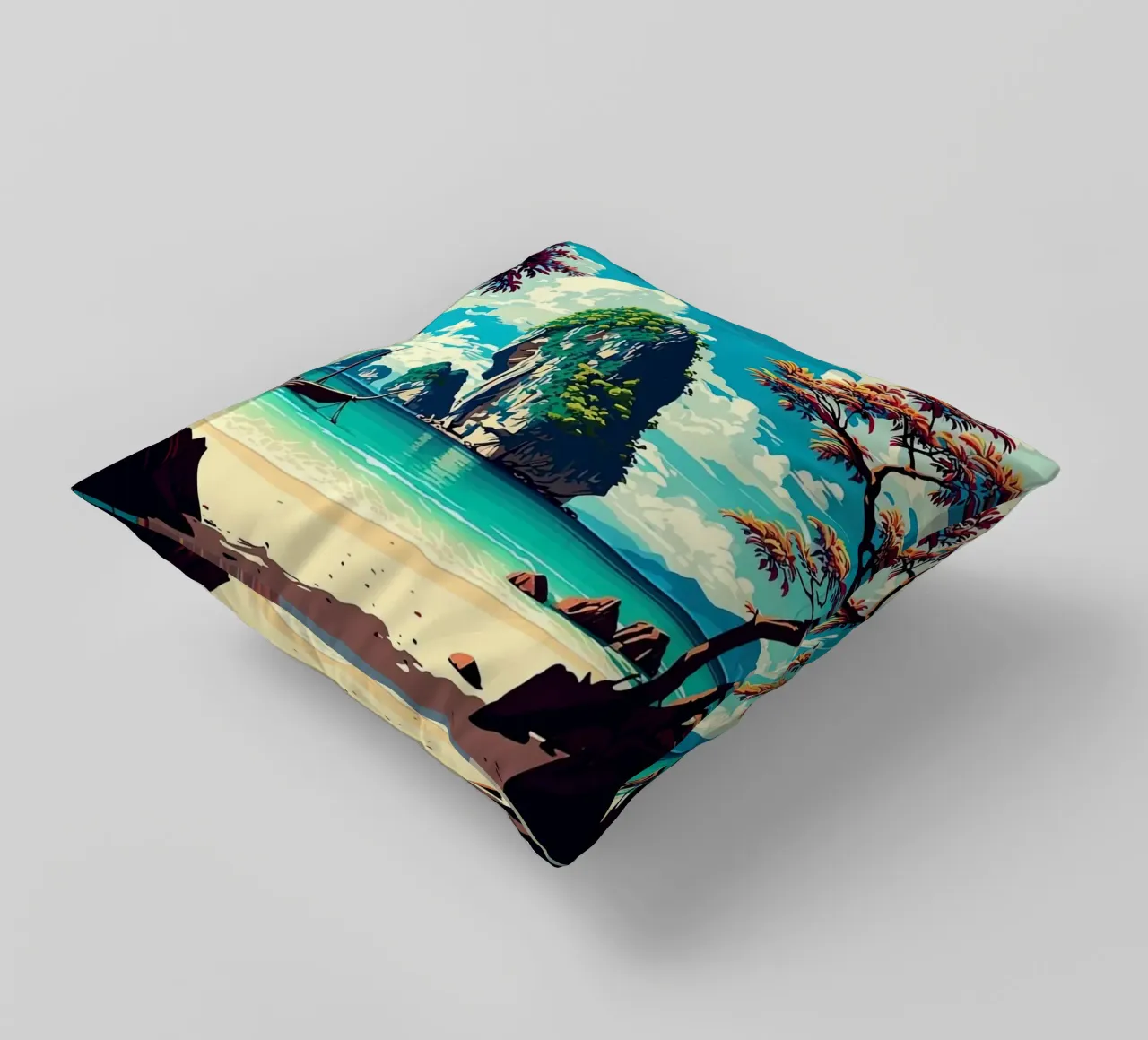 Krabi Thailand decorative cushion by Travel